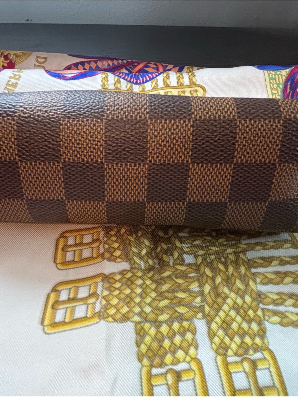 Authentic Louis Vuitton Brown Damier Ebene Dome Pouch PM - Picture 5 of 8